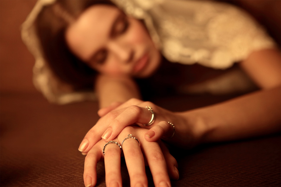 結婚指輪と婚約指輪のパヴェオ ショコラ