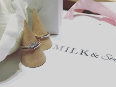 【大阪】Milk ＆ Strawberryの婚約指輪と結婚指輪