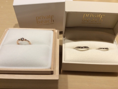 【大阪】輝彩の婚約指輪とPrivate beachの結婚指輪