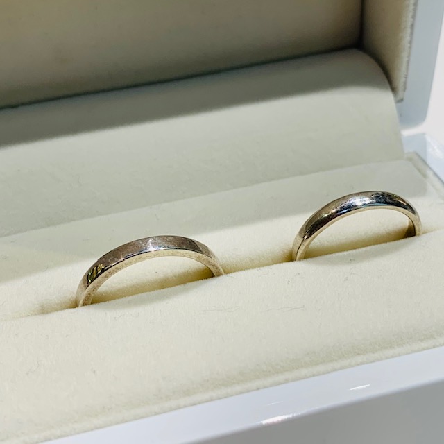大阪難波で人気の手作り結婚指輪プラチナ平打ち