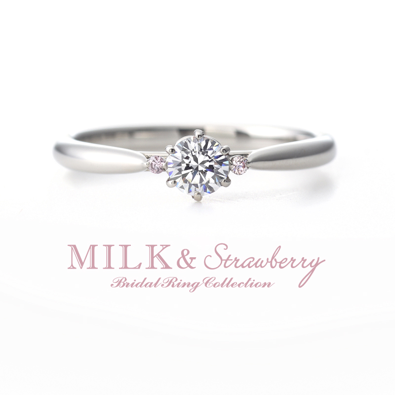 心斎橋なんばのシンプルな婚約指輪ならgarden心斎橋のMILK&Strawberry
