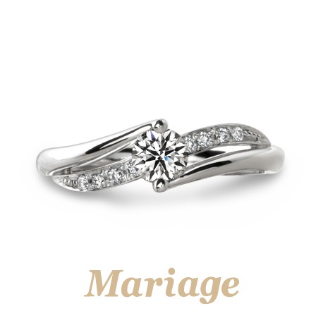 ウェーブの婚約指輪Mariage ent