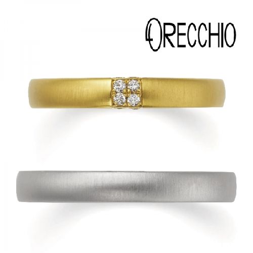 高品質でエメラルドカットダイヤモンドの結婚指輪ORECCHIOLF832/LF833